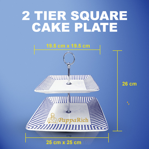 FREEMIUMS 2-TIER-SQUARE-CAKE-PLATE