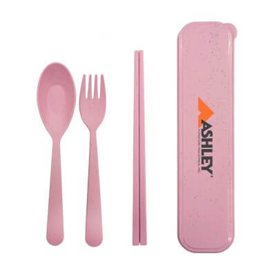 FREEMIUMS 3-in-1 Colour Eco-Wheat Cutlery Set GTTB022 1
