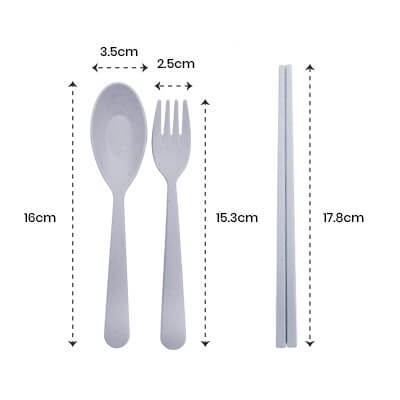 FREEMIUMS 3-in-1 Colour Eco-Wheat Cutlery Set GTTB022 11