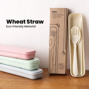 3-IN-1 COLOUR ECO-WHEAT CUTLERY SET GTTB022