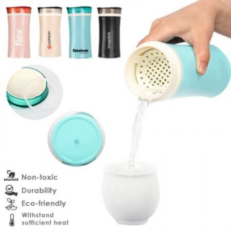 FREEMIUMS GTDW014-4 PP Dual Layer Insulated Vacuum Mug - 420ml