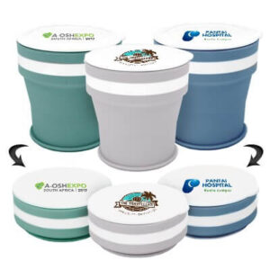 Collapsible Silicone Mug with Cover