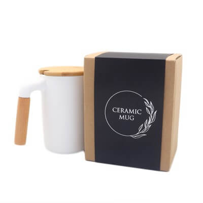 FREEMIUMS GTDW054-1 DESIGNER Ceramic Mug with Wooden Handle - 450ml