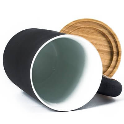 FREEMIUMS GTDW054-7 DESIGNER Ceramic Mug with Wooden Handle - 450ml