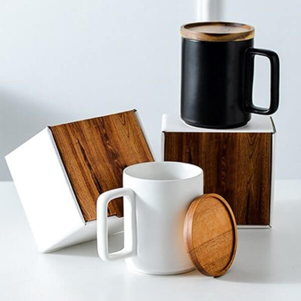 FREEMIUMS GTDW055-1 Wooden Cap Ceramic Mug - 450ml