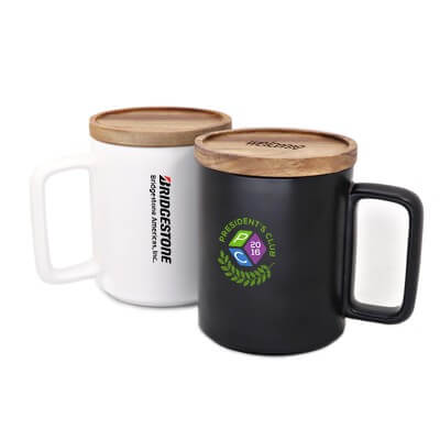 FREEMIUMS GTDW055-2 Wooden Cap Ceramic Mug - 450ml WOODEN CAP CERAMIC MUG (450ml) GTDW055