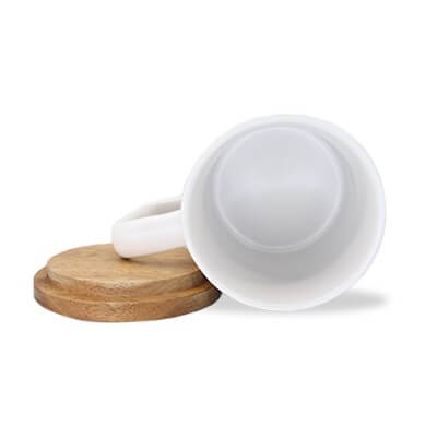 FREEMIUMS GTDW055-3 Wooden Cap Ceramic Mug - 450ml
