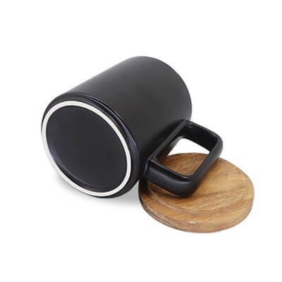 FREEMIUMS GTDW055-4 Wooden Cap Ceramic Mug - 450ml