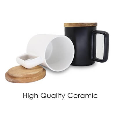 FREEMIUMS GTDW055-6 Wooden Cap Ceramic Mug - 450ml