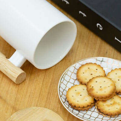 FREEMIUMS GTDW058-10 MOKKA Ceramic Wooden Handle Mug - 380ml