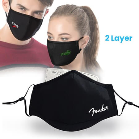 FREEMIUMS GTMASK03-01 SHIELD 2 Layer Cotton Face Mask With Disposable Filter