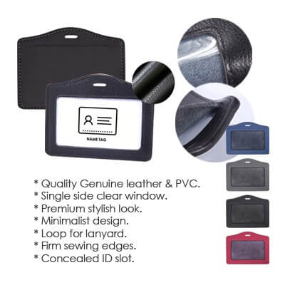 FREEMIUMS Genuine Leather ID Holder - Horizontal GTNC09-F072