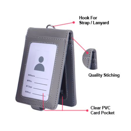 FREEMIUMS GTNC19-1 Smooth PU ID Holder Flip Open Wallet
