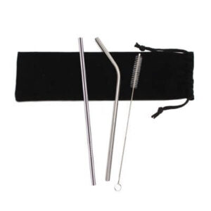 Stainless Steel Drinking Straw Canvas Set