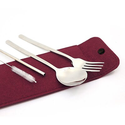 FREEMIUMS GTTB012-2 4-in-1 Cutlery Straw Felt Set