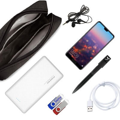 FREEMIUMS GTTG19-06 Water Repellent Travel Gadget Pouch - L Size