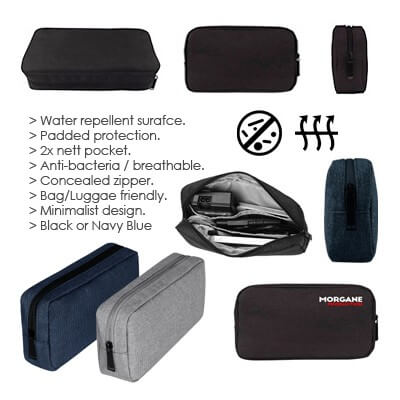 FREEMIUMS GTTG19-07 Water Repellent Travel Gadget Pouch - L Size