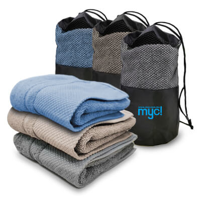 FREEMIUMS GTTW12-1 Pure Cotton Towel with Drawstring Pouch 2 (74x34) - 100g-072 Pure Cotton Towel with Drawstring Pouch