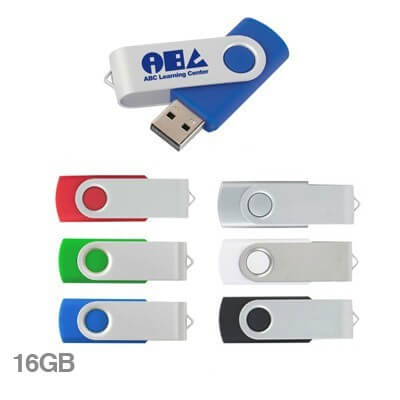 FREEMIUMS GTU05-4 Metal Swivel Rubber Coated USB Flash Drive - 16GB