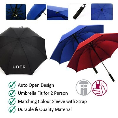 FREEMIUMS GTUB003-6 27 Inches Auto Open Quality Golf Big Umbrella