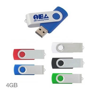 FREEMIUMS Metal Swivel Rubber Coated USB Flash Drive - 8GB GTUSB012-RS-F072 METAL SWIVEL COATED USB FLASH DRIVE- 8GB GTUSB012-RS