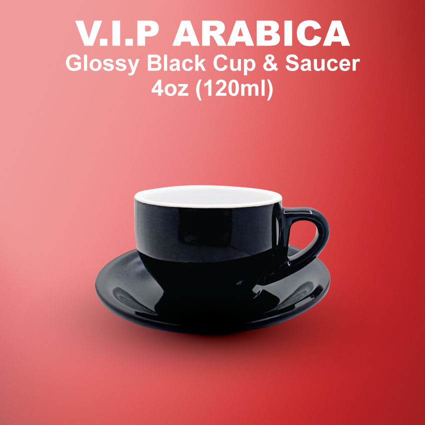 Freemiums VIP-GLOSSY-BLACK-PIC-120ML-F001 CUP & SAUCER